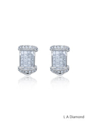 18K White Gold Round Diamond Drop Earrings (2.51 ct)