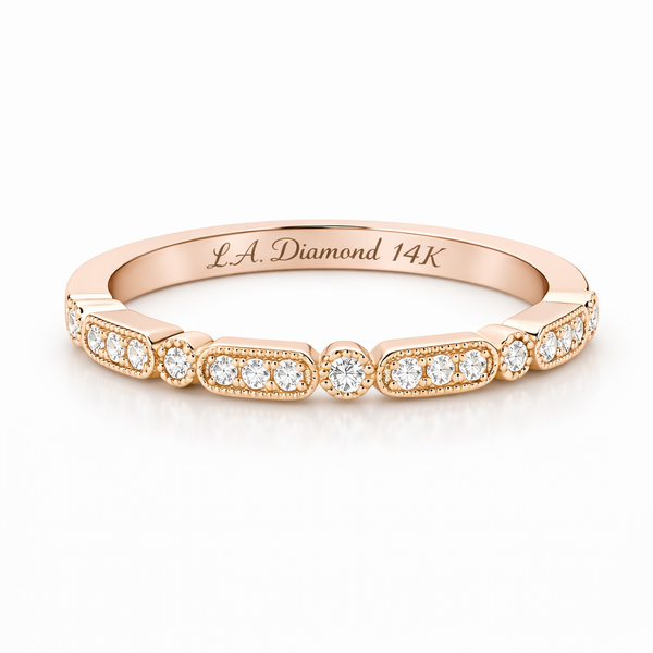14K White Gold Vintage-Style Diamond Eternity Band (1.00 ct tw) - LA DIAMOND