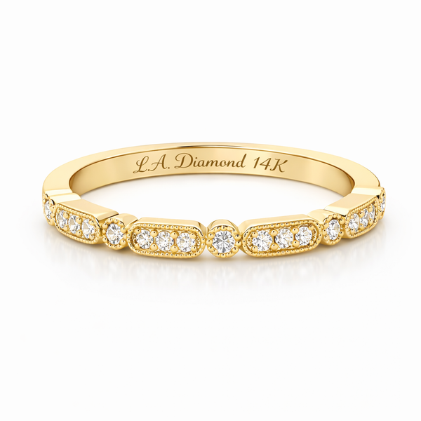 14K White Gold Vintage-Style Diamond Eternity Band (1.00 ct tw) - LA DIAMOND