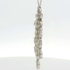 Floral Drop Diamond Pendant Necklace in 14K White Gold | Diamond By the Yard | 5.41ct Statement Necklace