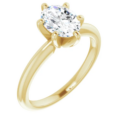 2 Ct Natural Diamond 14K Gold Solitaire Engagement Ring