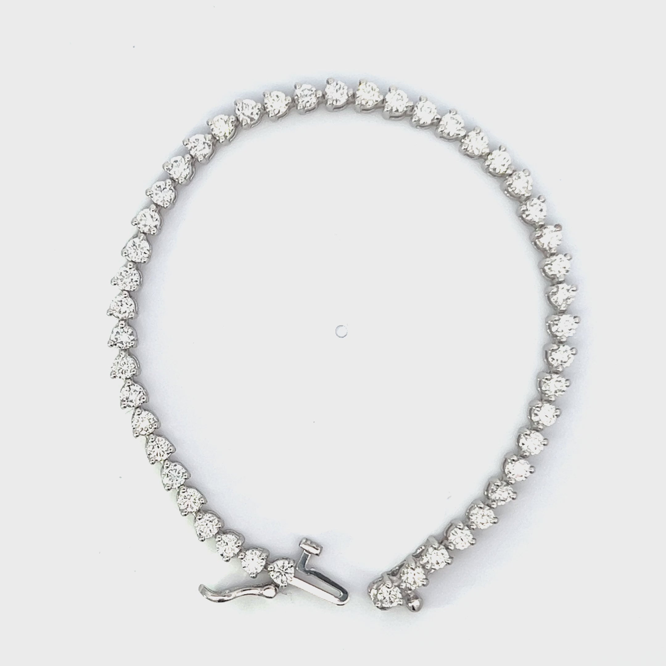 14k White Gold Diamond Round Cut Tennis Bracelet 2.66ct
