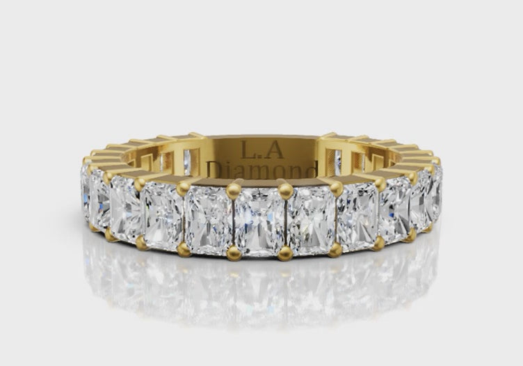 3.5ct Emerald Cut Half-Eternity Wedding Band Set in 14k Gold