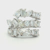14k White Gold Mixed Cut Diamond Ring