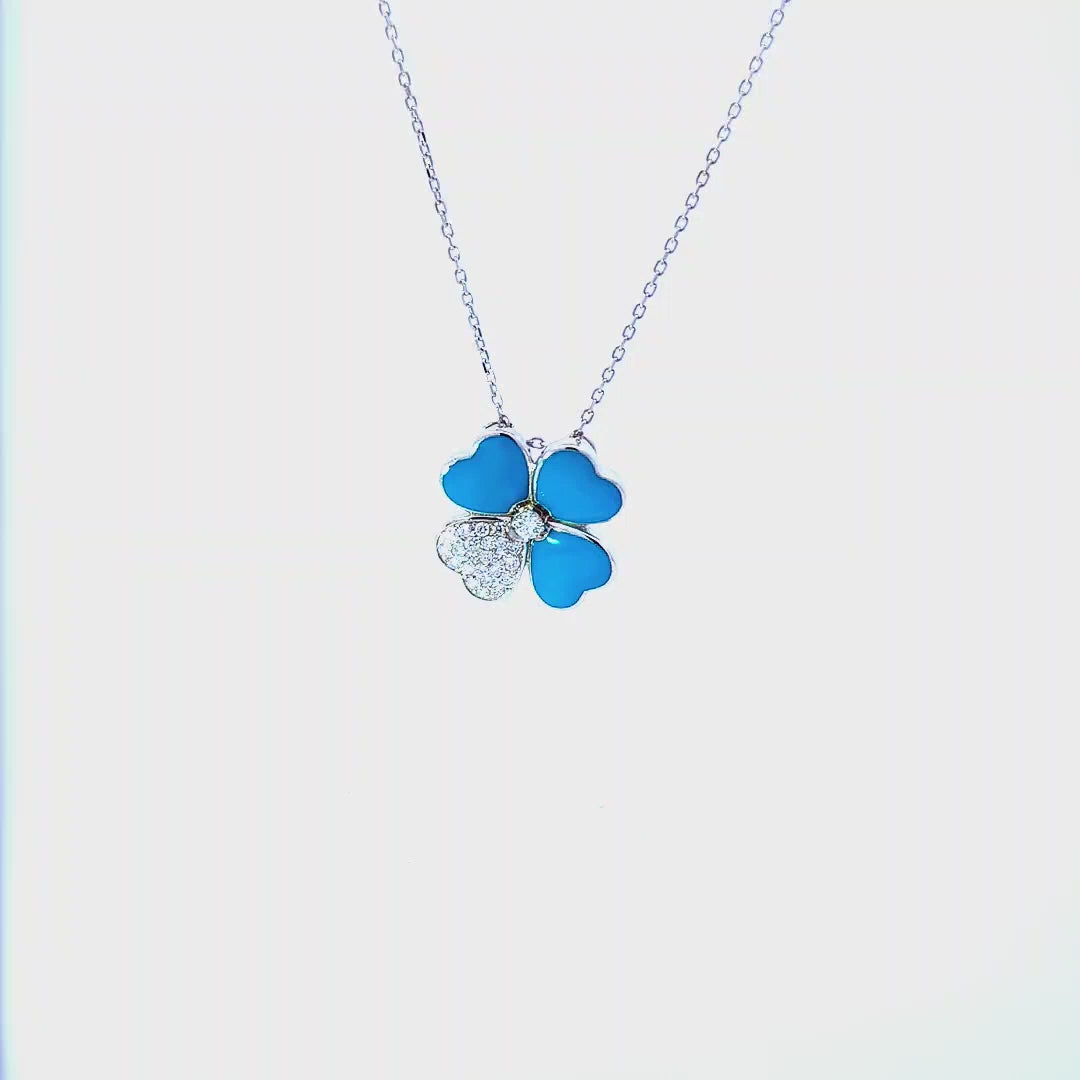 14K White Gold Solitaire Diamond Necklace