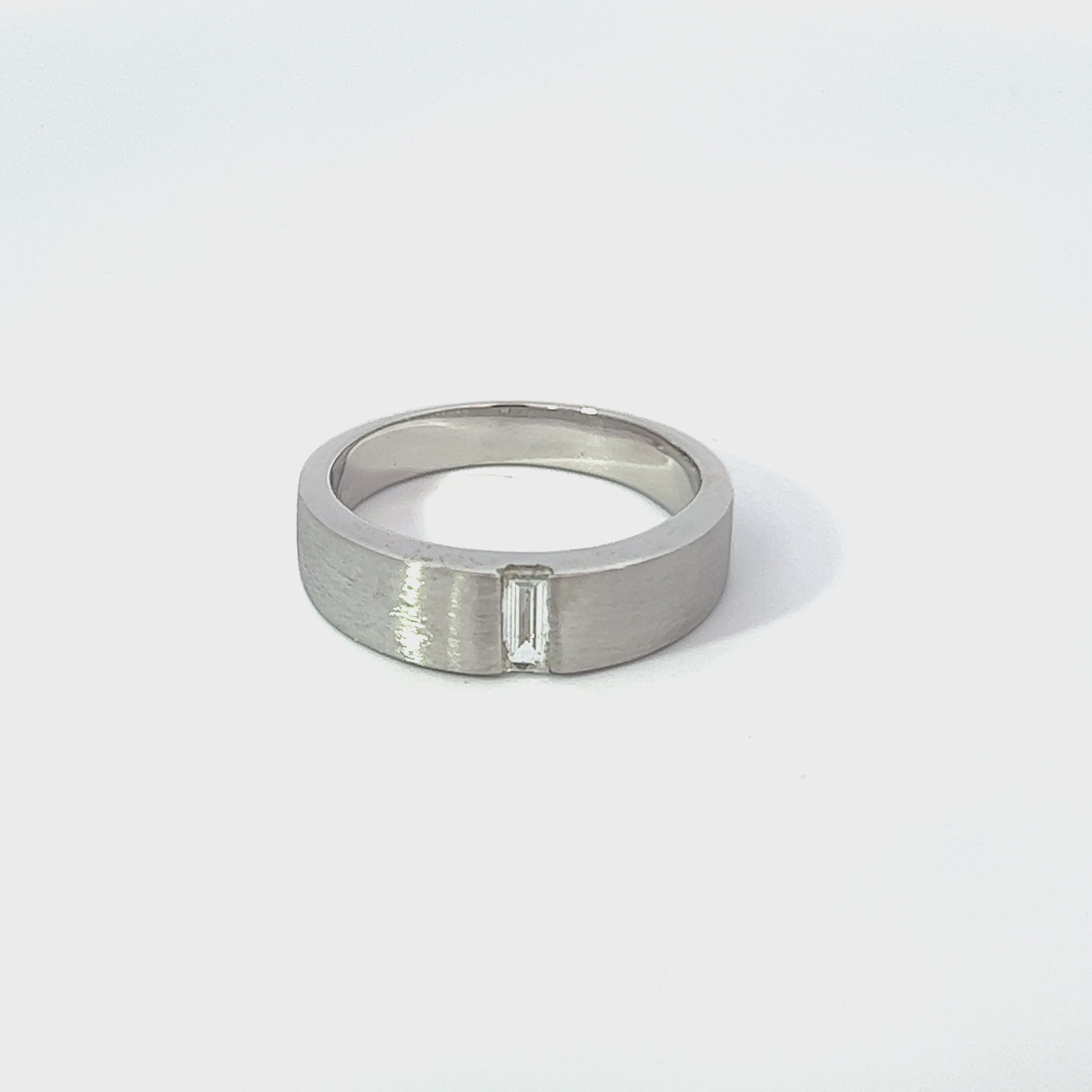 14K White Gold Diamond Baguette Cut Wedding Band