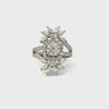 14K White Gold Round + Marquise Diamond Halo Ring (1.03 ct)