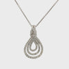 14K White Gold Diamond Teardrop Pendant Necklace – 1.50ctw of Diamonds