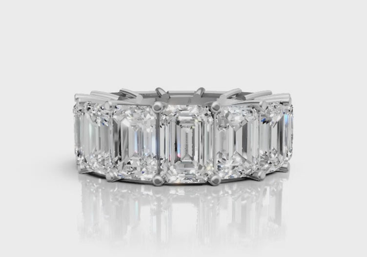 6ct Emerald Cut Diamond Eternity Wedding Band Set in 14k Gold