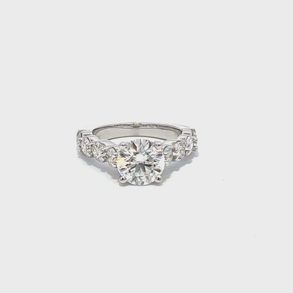 14K White Gold Round Diamond Engagement Ring