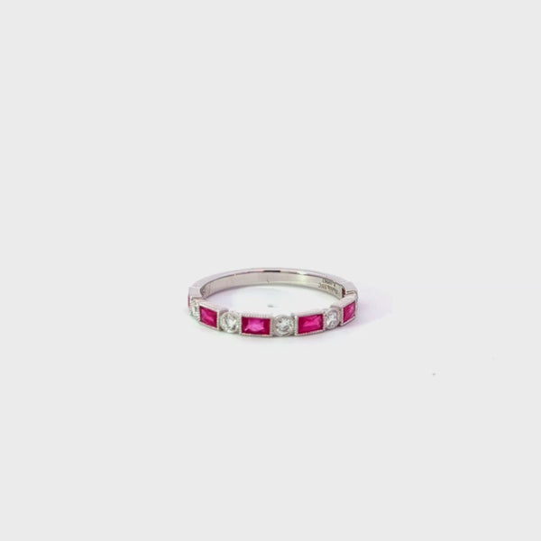 14K White Gold Emerald & Diamond Color Ring (0.75 ct Emerald)