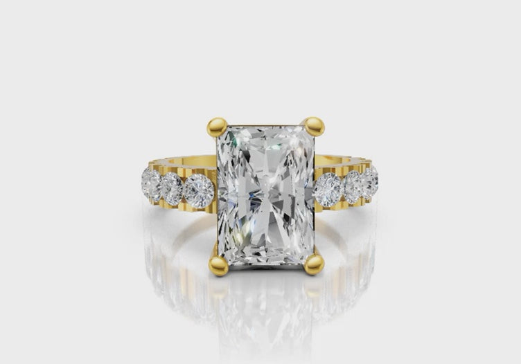 8ct Emerald Cut Solitaire Eternity Diamond Engagement Ring