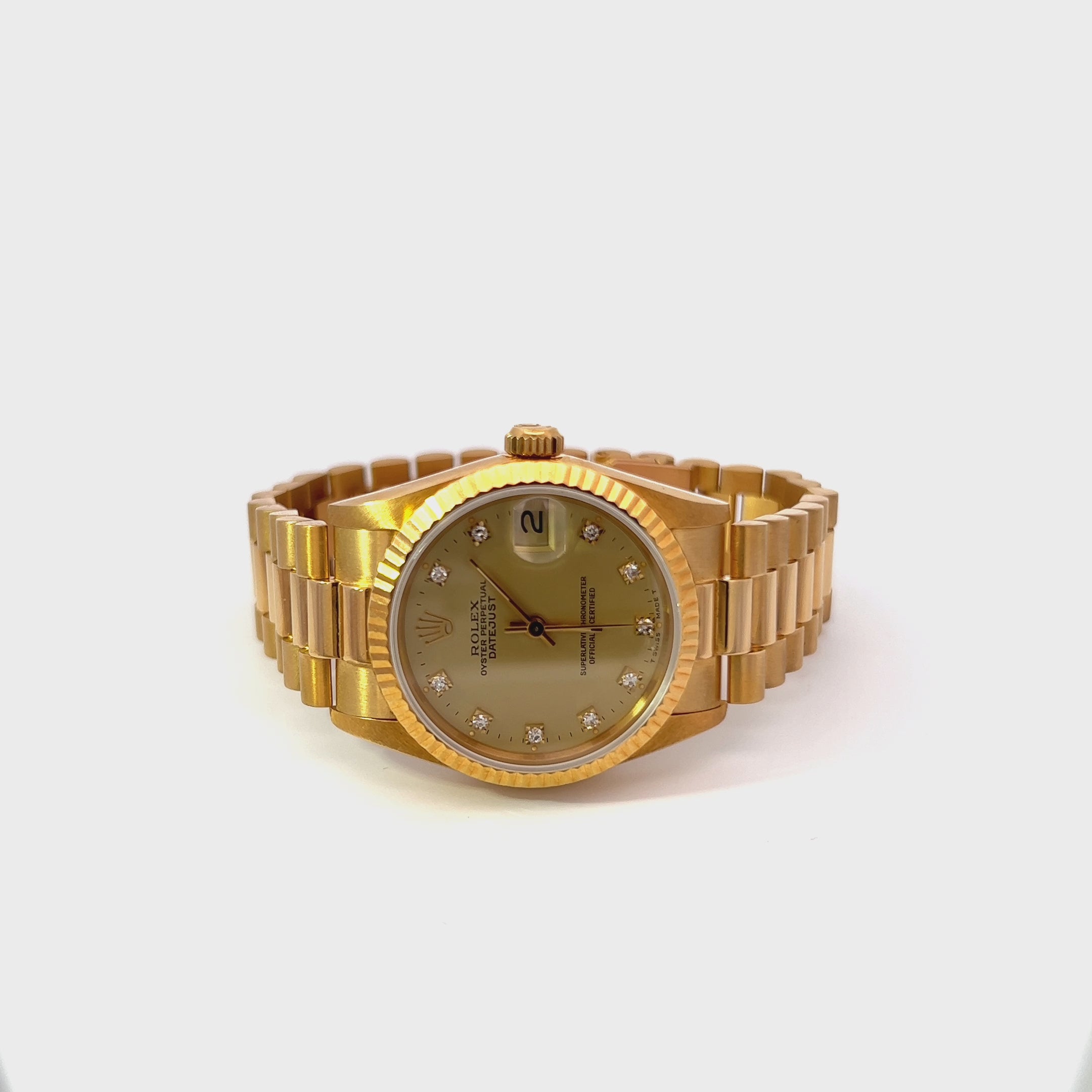 18K Yellow Gold Pre- Owned Rolex Oyster Perpetual DateJust (Brand New Condition)