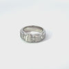 0.85ct Emerald Cut Diamond Mens Wedding Band in 14k White Gold