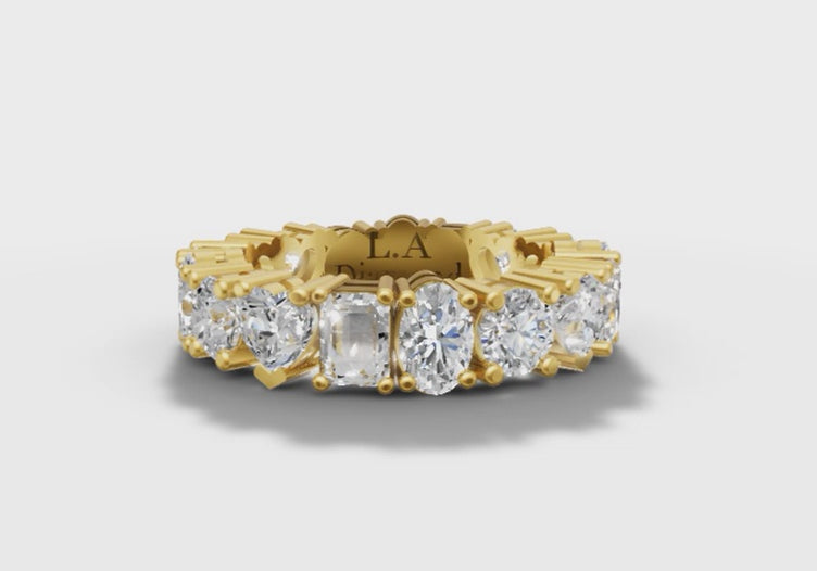 5ct Mixed Shaped Diamond Eterinity Wedding Band - Set in 14k Gold