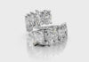 4.5ct Oval and Princess Cut Diamond Toi et Moi Bypass Ring Set in 14k Gold