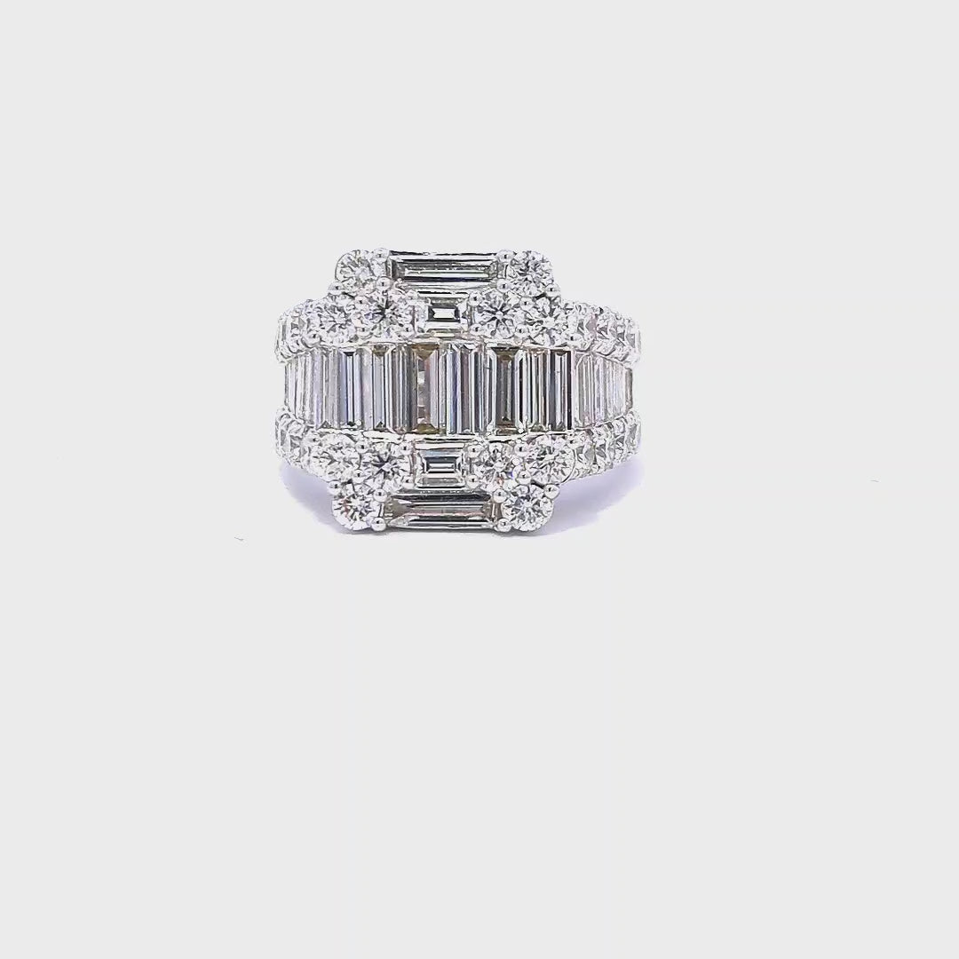 14k White Gold Diamond Emerald Cut Ring 1.26 ct Color F Clarity VS1