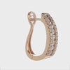 14K Rose Gold Double-Row Pave Diamond Hoop Earrings (3.50 ct)