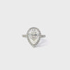 White Gold Diamond Pear And Round Cut Engagement Ring