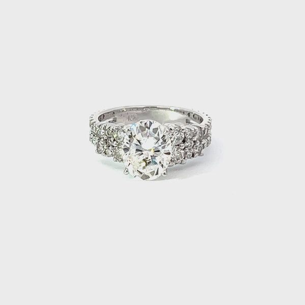 14K White Gold Diamond & Ruby Ring (1.75 ct + 1.00 ct)