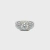 14K White Gold Diamond Bezel Corner Princess Cut Engagement Ring