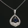 14K White Gold Sapphire Heart Diamond Pendant Necklace – Blue Sapphire & Diamonds
