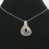 14K White Gold Diamond Teardrop Pendant Necklace – 1.50ctw of Diamonds