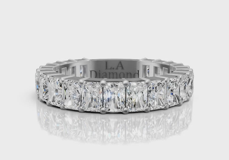 3.5ct Emerald Cut Half-Eternity Wedding Band Set in 14k Gold