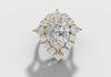 2ct Pear Cut Diamond Classic Cocktail Ring Set in 14k Gold