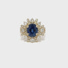 14k Yellow Gold Diamond Emerald Stone Round Cut Ring 3.62c