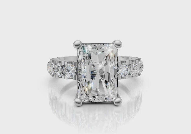 8ct Emerald Cut Solitaire Eternity Diamond Engagement Ring