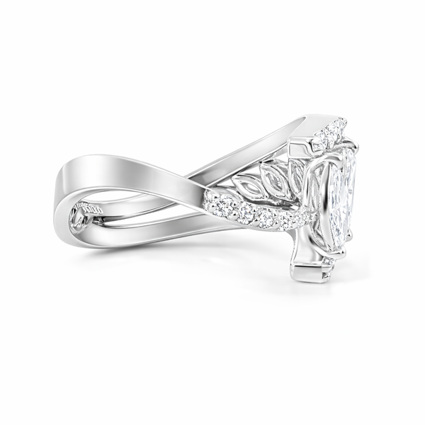 18K White Gold Round & Marquise Diamond Ring (1.77 ct) - LA DIAMOND