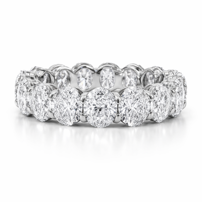Platinum Oval Cut Diamond Eternity Band (7.65 ct)