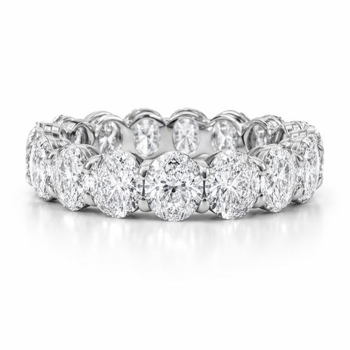 Platinum Oval Cut Diamond Eternity Band (7.65 ct) - LA DIAMOND