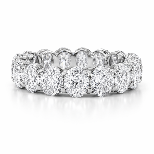 Platinum Oval Cut Diamond Eternity Band (7.65 ct) - LA DIAMOND