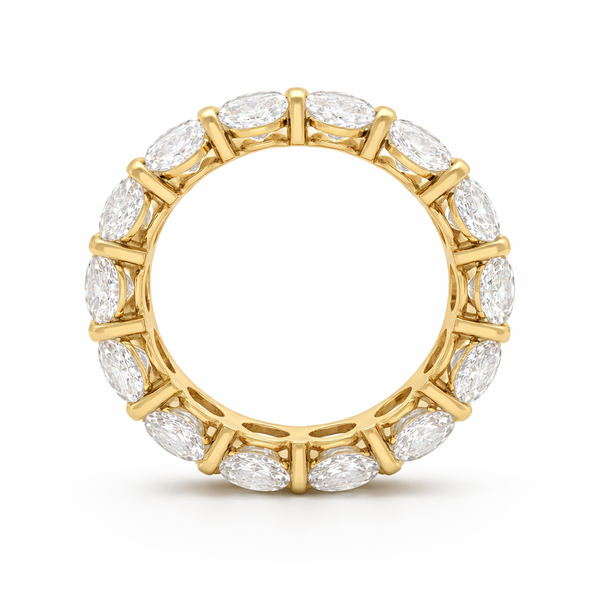 Platinum Oval Cut Diamond Eternity Band (7.65 ct) - LA DIAMOND