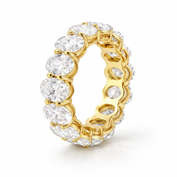 Platinum Oval Cut Diamond Eternity Band (7.65 ct) - LA DIAMOND