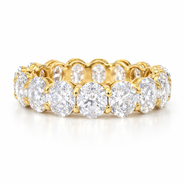 Platinum Oval Cut Diamond Eternity Band (7.65 ct) - LA DIAMOND