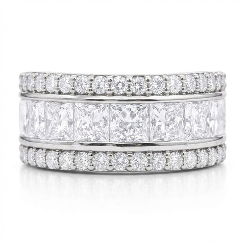 14K White Gold Lab Diamond Band Ring (1.62 ct) - LA DIAMOND