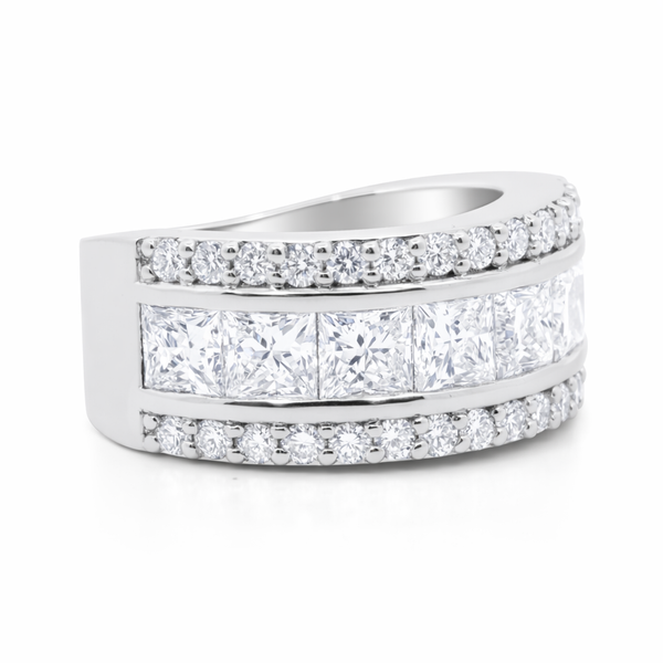 14K White Gold Lab Diamond Band Ring (1.62 ct) - LA DIAMOND