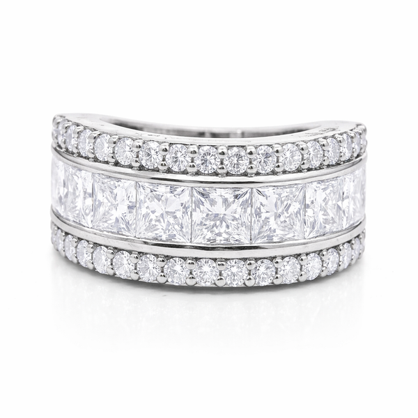 14K White Gold Lab Diamond Band Ring (1.62 ct) - LA DIAMOND