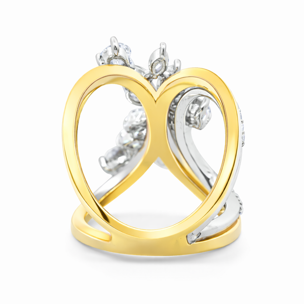 14K Dual Gold Marquise Diamond Bypass Fashion Ring (2.00 ct) - LA DIAMOND