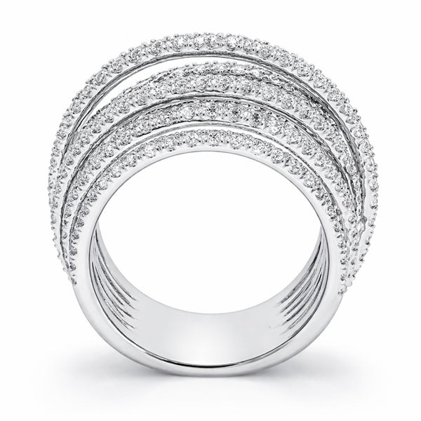 14K White Gold Round Cut Multi-Layer Infinity Diamond Ring (2.38 ct) - LA DIAMOND