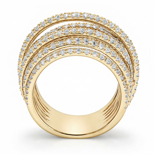 14K White Gold Round Cut Multi-Layer Infinity Diamond Ring (2.38 ct) - LA DIAMOND