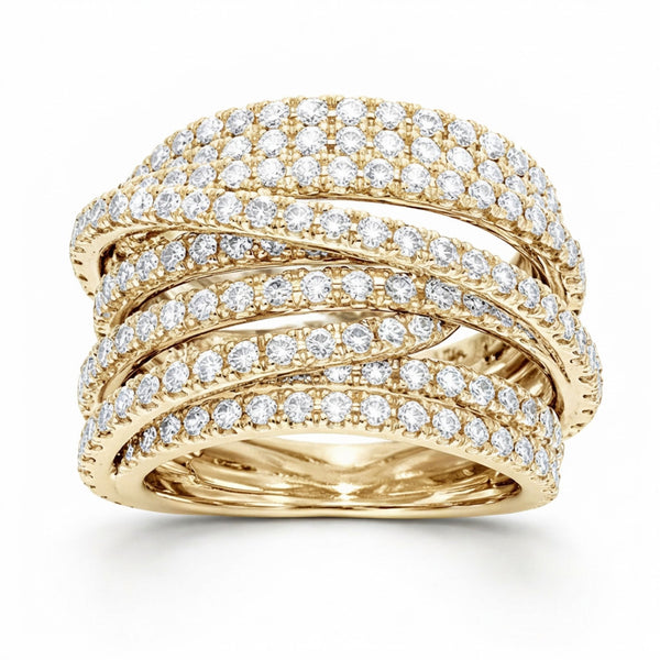 14K White Gold Round Cut Multi-Layer Infinity Diamond Ring (2.38 ct) - LA DIAMOND