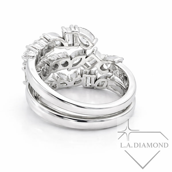 14k White Gold Mixed Cut Diamond Ring - LA DIAMOND