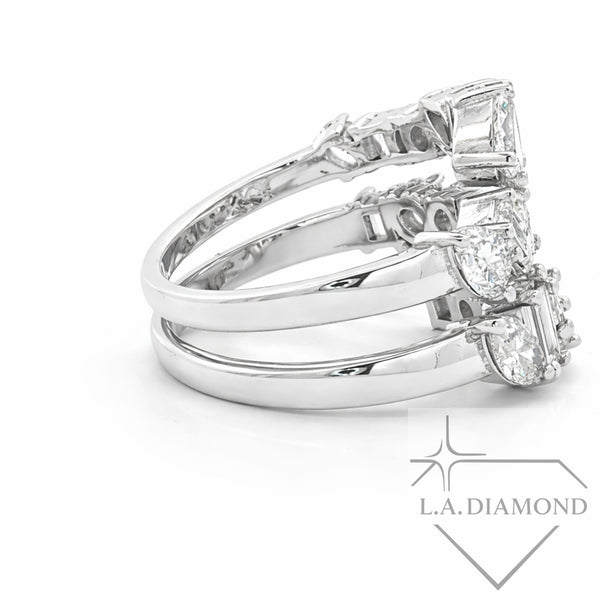 14k White Gold Mixed Cut Diamond Ring - LA DIAMOND