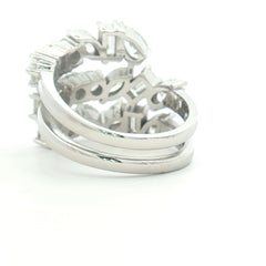 14k White Gold Mixed Cut Diamond Ring