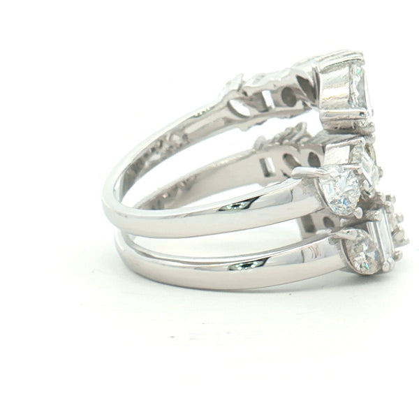 14k White Gold Mixed Cut Diamond Ring