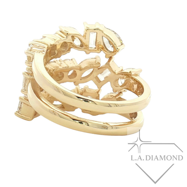 14k White Gold Mixed Cut Diamond Ring - LA DIAMOND